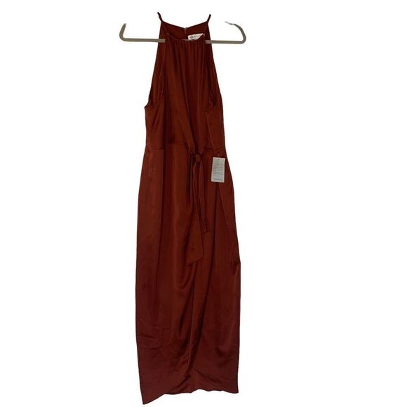 Shona Joy HalterSatin Midi Cocktail Dress| Size 12 - Picture 5 of 8